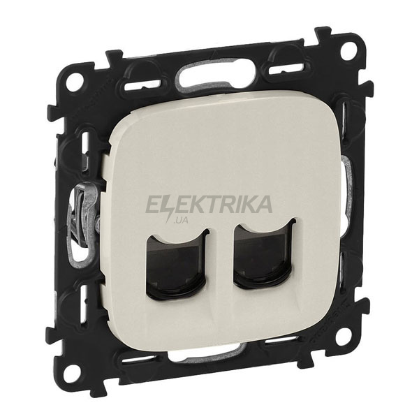 Розетка подвійна RJ45 Кат.6 UTP, слонова кістка, Valena ALLURE