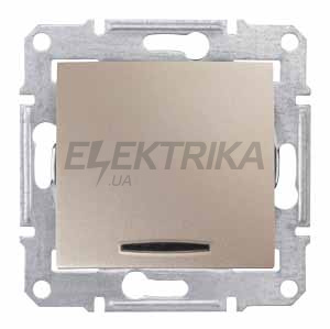Перемикач 1-клавішний із синім підсвічуванням 16 А Schneider Electric Sedna титан (SDN1500268)