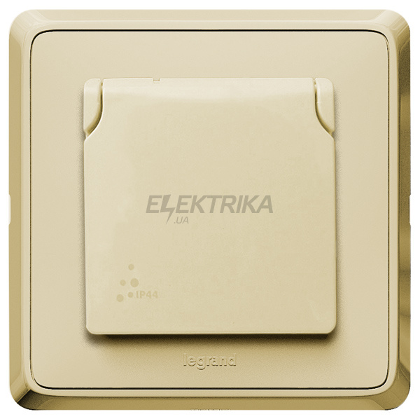 Розетка вологозахищена IP 44, слонова кістка, Cariva Legrand