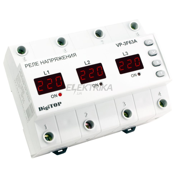 Реле напруги digitop 63А (VP-3F63A)