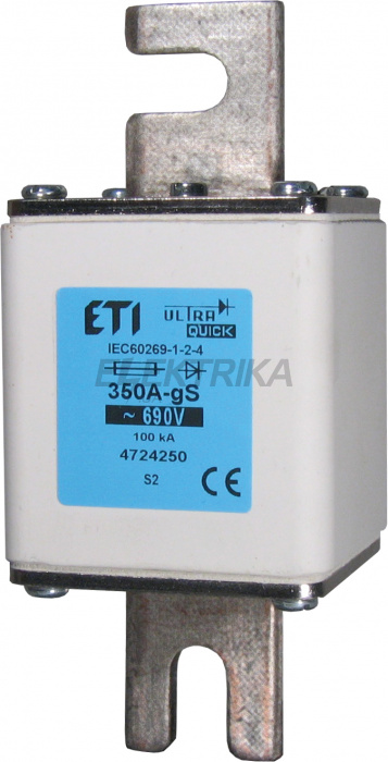Плавка вставка запобіжник ETI S2 gS /110/350A/690V 004724250