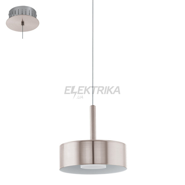 Підвісний світильник "Estosa" 1х6Вт LED, нікель матовий/білий, 94258