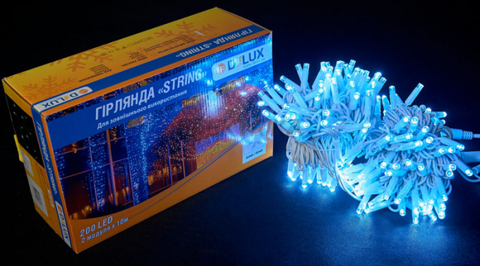 Гірлянда зовнішня DELUX STRING 200LED 20m білий/білий IP44 EN (90009108)