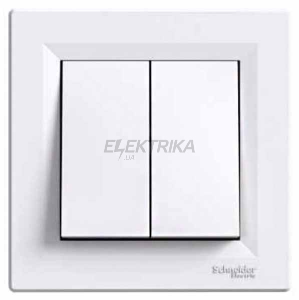 Вимикач двоклавішний Schneider Electric Asfora білий (EPH0300121)