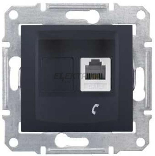 Розетка телефонна RJ11 Schneider Electric Sedna графіт (SDN4101170)
