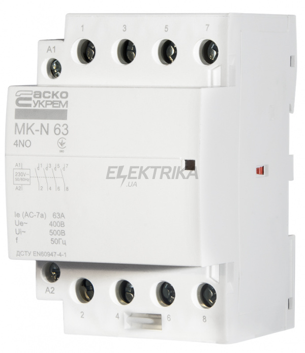 Контактор модульний АСКО-УКРЕМ MK-N 4P 63A 4NO (A0040030034)