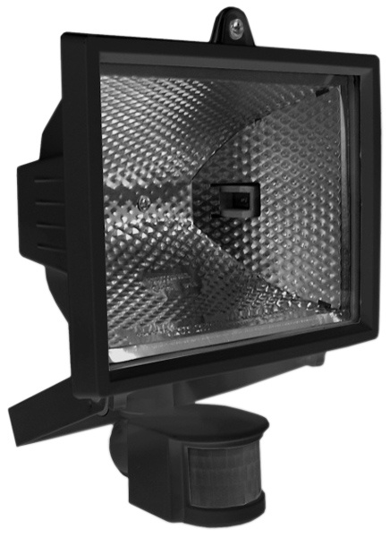Прожектор e.halogen.move.500.black 500Вт, чорний з датчиком руху E.NEXT