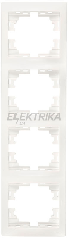 Рамка 4 поста вертикальна Lezard Mira б/вст білий (701-0200-154)