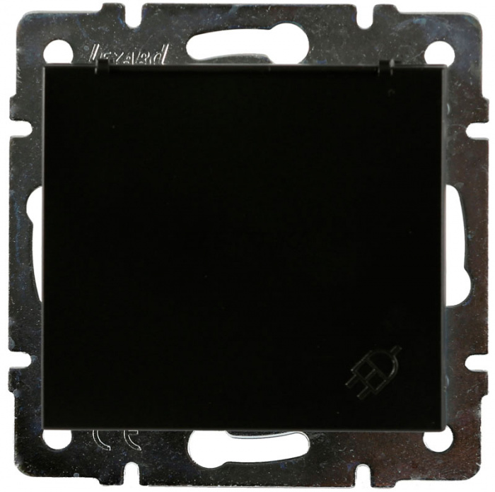 Розетка Lezard Rain із заземленням та кришкою антрацит (703-4288-123B)
