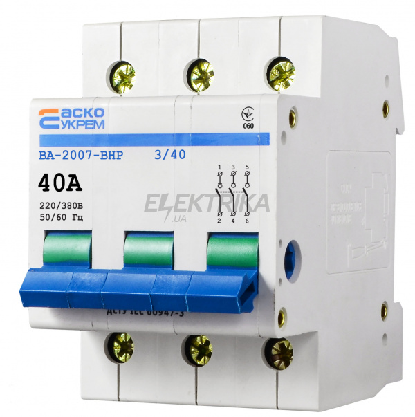 Вимикач-роз'єднувач АСКО-УКРЕМ ВА-2007 ВРН 3р 40А (A0010070001)