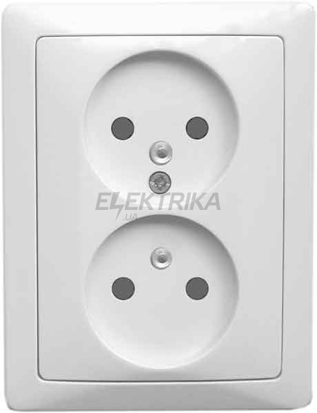 Комплект e.lux.1222L.2gz.ivory розетки подвійний без з/к, "слонова кістка"