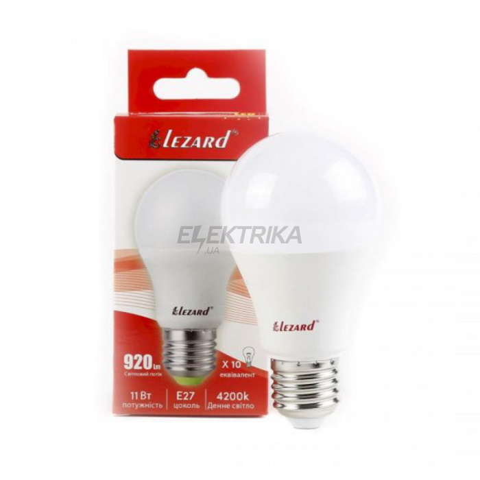Світлодіодна лампа LED Lezard GLOB A60 11W 4200K E27 220V (442-A60-2711)
