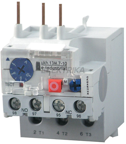 Теплове реле e.industrial.ukh.13M.7.10, номін. Струм 13А, діап. регул. 7-10 А, малогабаритне