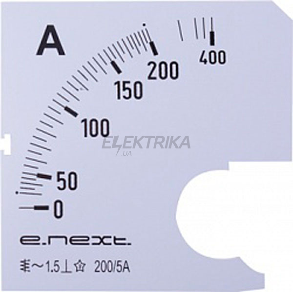 Шкала для амперметра щитового e.meter72.a200.scale АС 200А 72х72мм