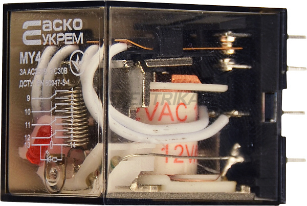 Реле проміжне АСКО-УКРЕМ МY4 (AC 12 V) (A0090010028)