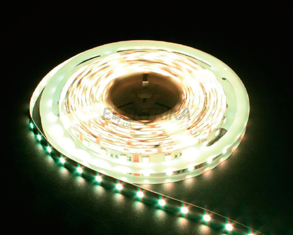 Стрічка світлодіодна LS606/ SANAN LED-RL 60SMD(5050)/m 14,4W/m 12V 5m-8-0.22mm білий теплий