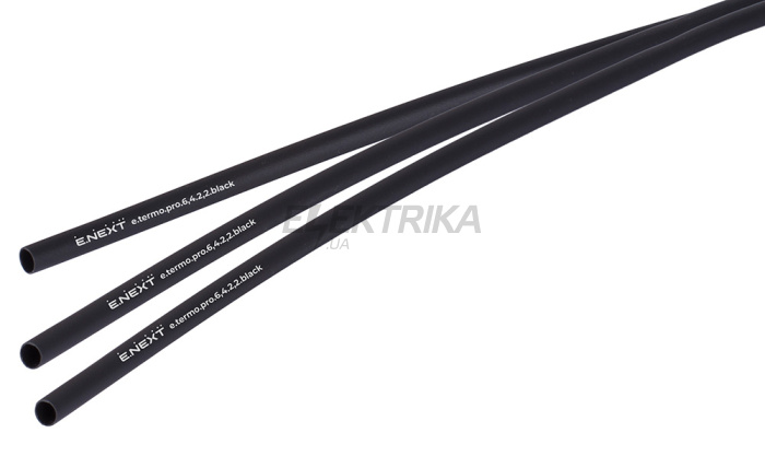 Термоусаджувальна трубка з клейовим шаром e.termo.pro.6,4.2,2.black, 6,4/2,2, 1м, чорна (p092018)