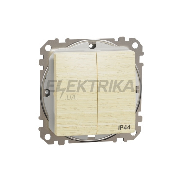 Двоклавішний вимикач зі ступенем захисту IP44, Береза Sedna Elements,  Schneider Electric SDD280105