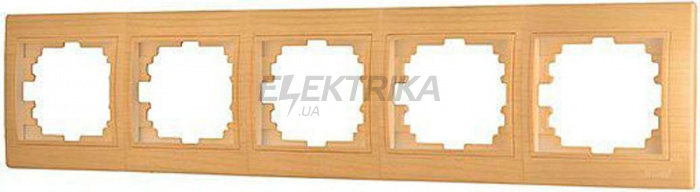 Рамка 5 постів горизонтальна Lezard Mira б/вст клен (701-4700-150)