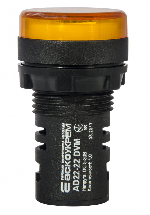 Вольтметр цифровий АСКО-УКРЕМ AD22-22 DVM DC 5-30В жовтий (A0190010013)