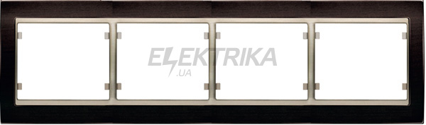Рамка 4 пост Siemens Mega венге пласт. вставка золото мальтійське (S22504 WGD)