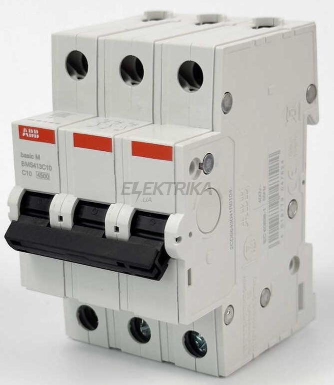 Автоматичний вимикач ABB basic M 3P C10 (2CDS643041R0104)