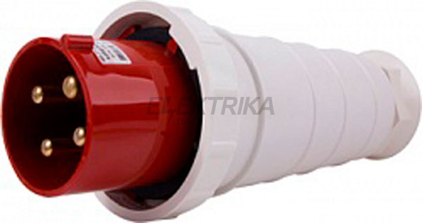 Силова вилка переносна e.plug.pro.4.125, 4п., 380В, IP 67, 125А (044)