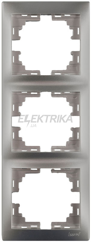 Рамка 3 поста вертикальна Lezard Mira б/вст металік сірий (701-1000-153)