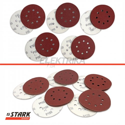 Набір шліфувального паперу Stark D125 мм 8 отворів 25 шт (126025010)