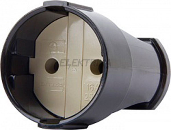 Розетка переносна e.socket.001.10.black, без з/к, 10А чорна