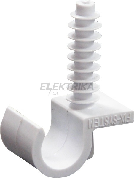 Хомут-кліпс e.pipe.uni.clip.stand.25 для труби д.25 універсальний з дюбелем