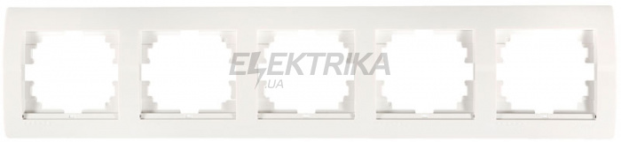 Рамка 5 постів горизонтальна Lezard Deriy білий (702-0200-150)