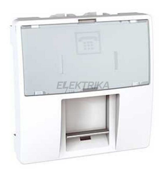 Розетка телефонна 1xRJ11, 6 контактів, біла