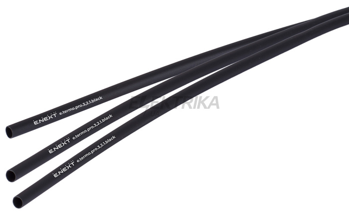 Термоусаджувальна трубка з клейовим шаром e.termo.pro.3,2.1.black, 3,2/1, 1м, чорна (p092006)