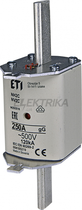 Плавка вставка запобіжник ETI NH2C gG 200A/690V 004185317