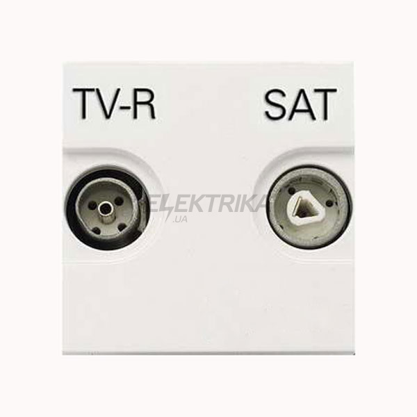 Розетка TV-R-SAT прохідна Zenit N2251.8 BL, білий