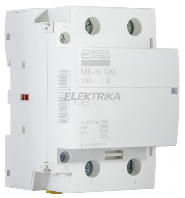 Контактор модульний АСКО-УКРЕМ MK-N 2P 100A 2NO (A0040030038)