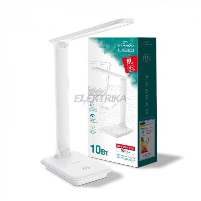 LED настільна лампа Videx TITANUM 10W 3000-6500K біла (TLTF-009W)