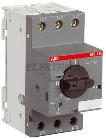Автомат захисту двигуна ABB MS116 -1,6 (1А-1,6A) (1SAM250000R1006)