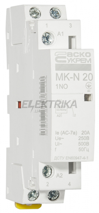 Контактор модульний АСКО-УКРЕМ MK-N 1P 20A 1NO (A0040030021)