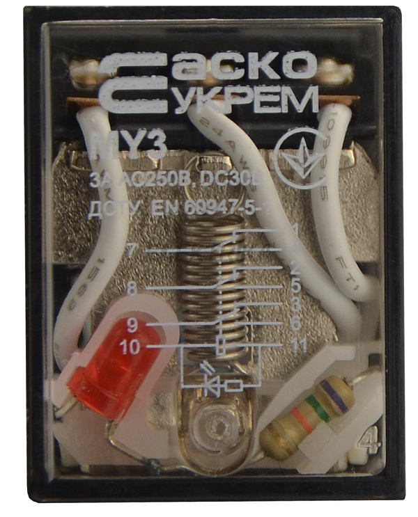 Реле проміжне АСКО-УКРЕМ МY3 (DC 24 V) (A0090010014)