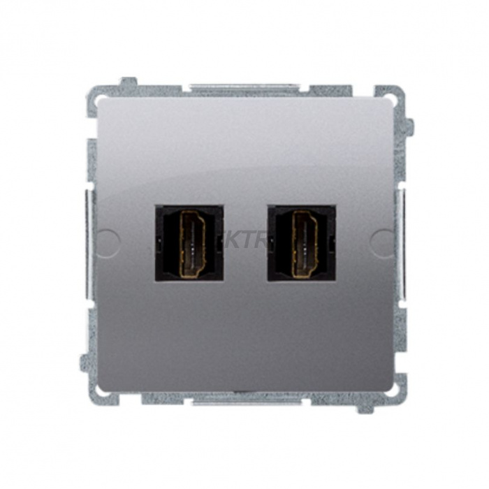 Розетка подвійна HDMI Simon Basic срібло (BMGHDMI2.01/43)