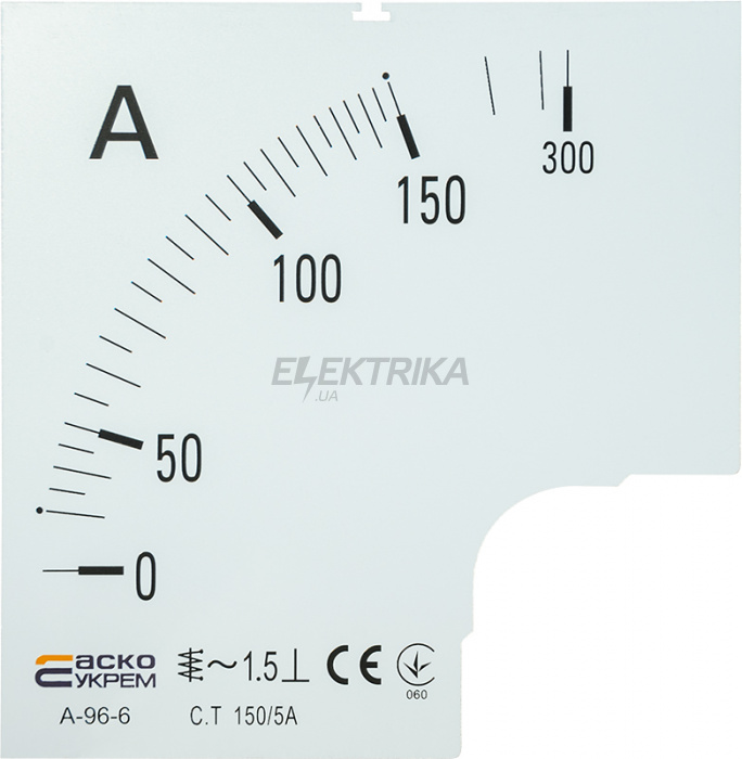 Шкала для амперметра А-96-6 АСКО-УКРЕМ 150/5А (A0190010082)