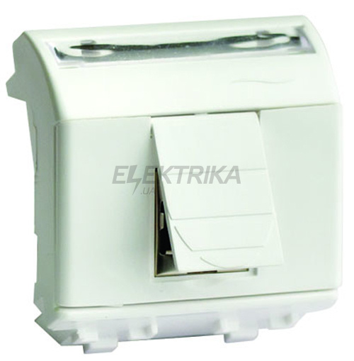 Комп'ютерна розетка RJ-45, кат5Е (роз'єм АМР), біла, 2 модулі