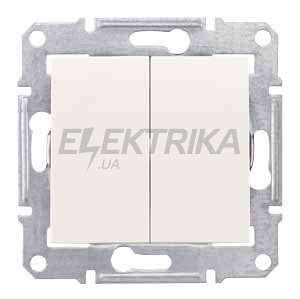 Перемикач 2-клавішний Schneider Electric Sedna слонова кістка (SDN0600123)