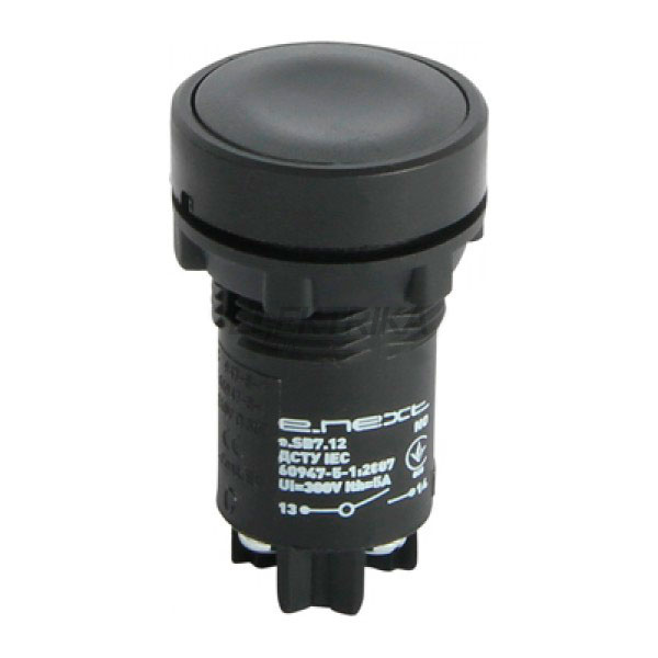 Кнопка e.SB7.12 чорна NO+NC