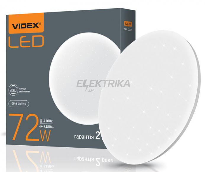 LED світильник настінно-стельовий Круглий VIDEX 72W 4100K Зоряне небо (VL-CLR-724S)