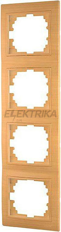 Рамка 4 поста вертикальна Lezard Mira б/вст клен (701-4700-154)