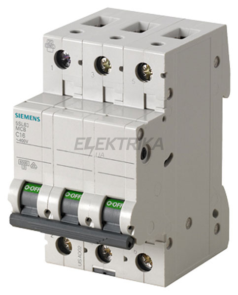 АВТОМАТ ЗАХИСТУ SIEMENS 400V 6KA, 3-ПОЛ., C, 10A