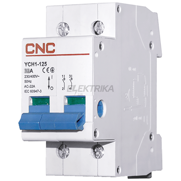 Модульний вимикач навантаження CNC YCH1-125 2Р 63А (Б00030448)
